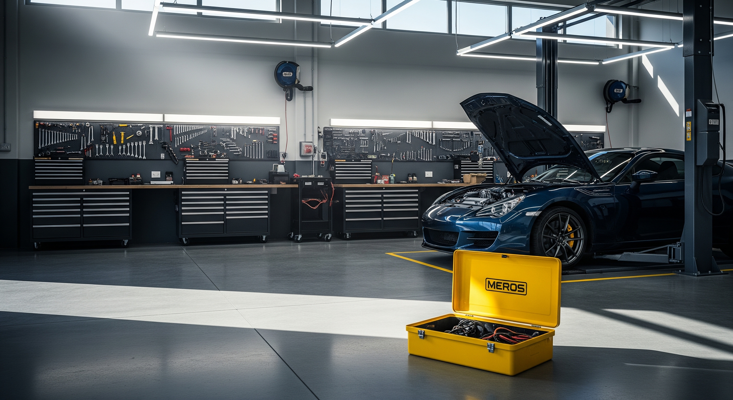 Garage with luxury car